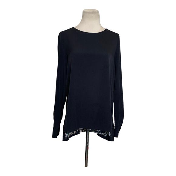 Paraphrase long sleeves back floral overlay tunic blouse size Small - Picture 11 of 14